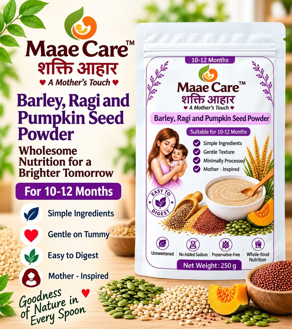 Barley Ragi and Pumpkin Seed Powder - Image 2