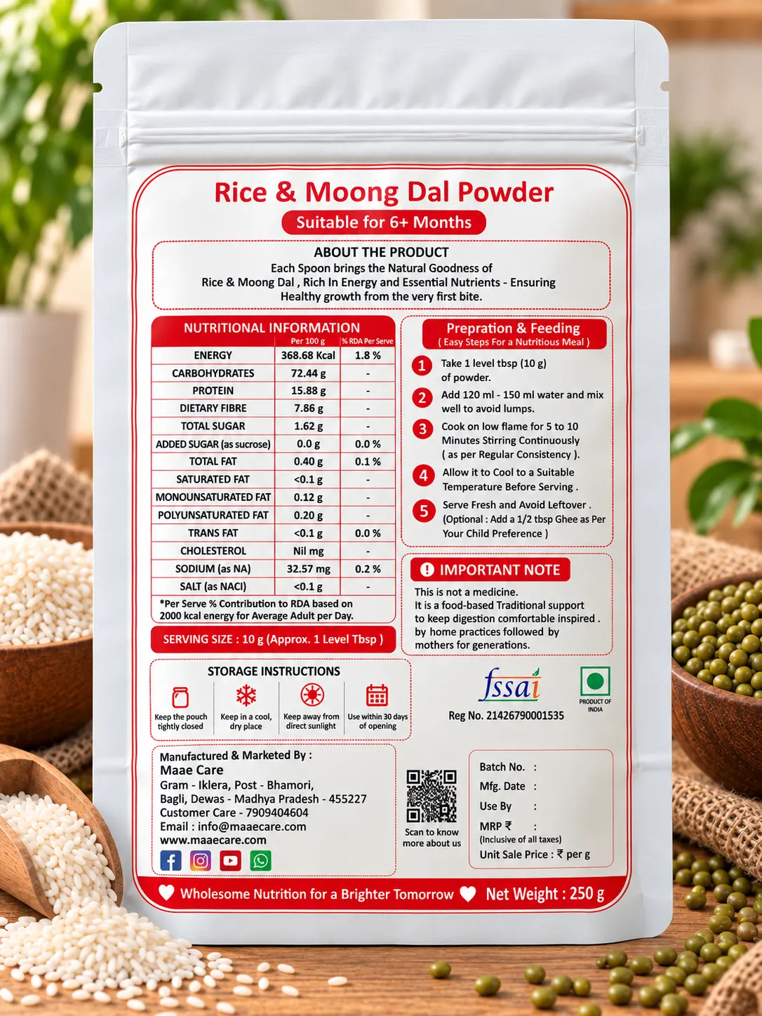 Rice And Moong Dal Powder - Image 2